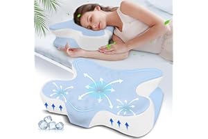 Mixiniso Cervical Neck Pillow, Side Sleeper Pillows, Ergonomic Neck Support Pillow for Neck Pain Relief, Orthopedic Contour Memory Foam Pillows for Side Back & Stomach Sleepers with Cooling Pillowcase