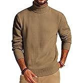 PJ PAUL JONES Mens Turtleneck Sweaters Long Sleeve Mock Neck Knit Sweaters Ribbed Slim Pullover Sweater