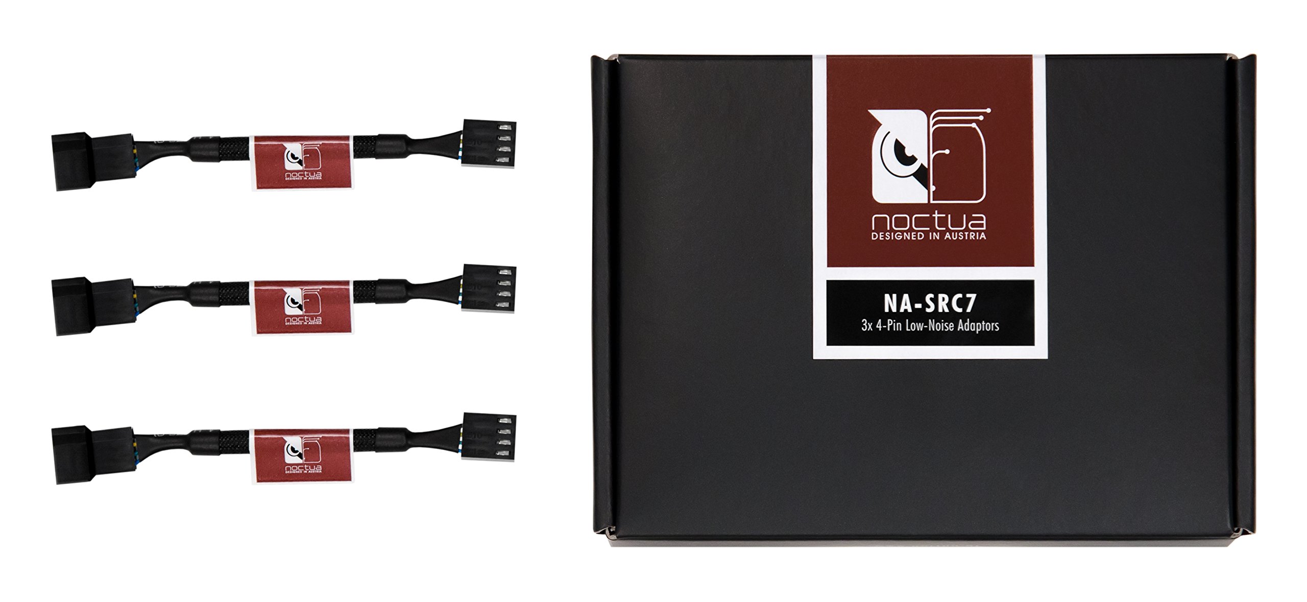 Noctua NA-SRC7, 4 Pin Low-Noise Adaptor Cables for PC Fans (Black)