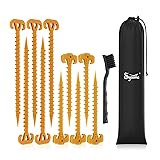Tent Stakes Spiral Ground Anchor 11" Orange,On The