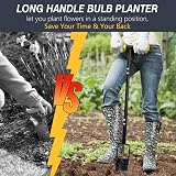 Colwelt Long Handle Bulb Planter Tool Serrated Sod Plugger for Tulips Daffodils view 2
