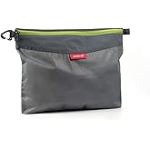 pack all Water-resistant Material Zipper Pouch, Mesh Zipper Bags for Storage, Travel, Office (Gray, Large)