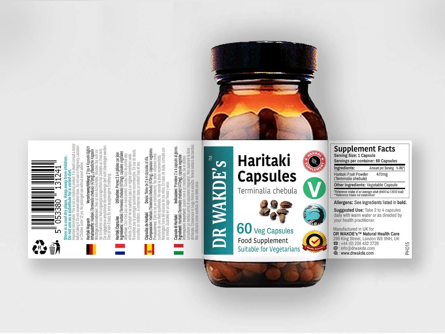 DR WAKDE’S Haritaki Capsules (Terminalia chebula/Hirda), 60 count (Pack of 1) - Image 5