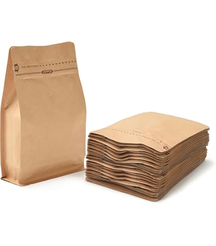 Uxcell 50pcs Kraft Stand Up Pouches Sealable Paper Bags Foil Resealable