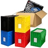 BCW Short Comic Book Bin, Holds 150 Comics Each, Assorted Colors, 5 Pack | Each acid-free plastic bin holds 150 Current or Silver Age comics with a locking lid, movable partition, and ID slot.