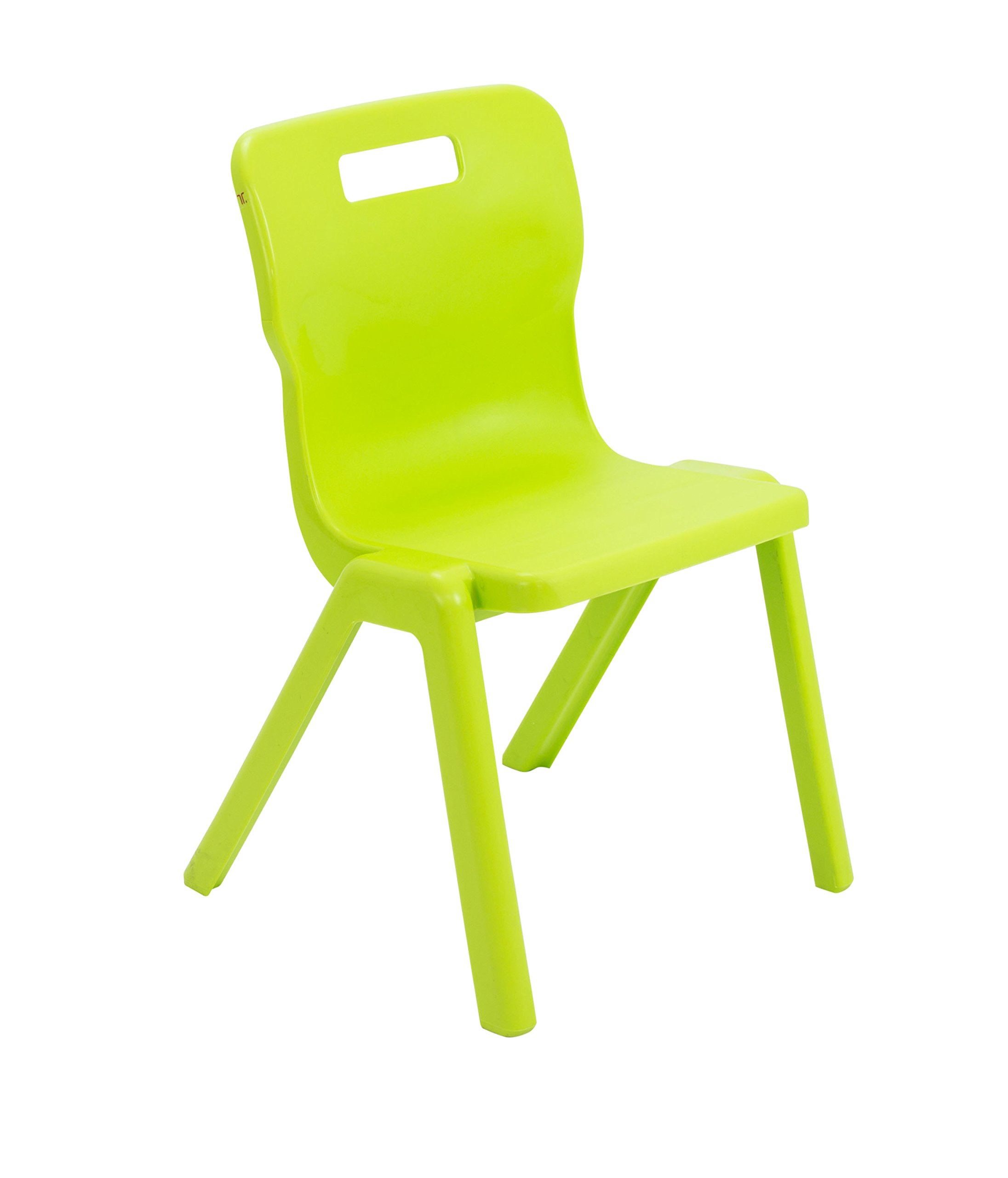 Titan One Piece Classroom Chair, Plastic, Lime Green, Size 4 for Ages 8-9 Years