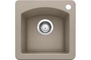 BLANCO, Truffle 441295 DIAMOND SILGRANIT Drop-In or Undermount Bar Sink, 15" X 15"