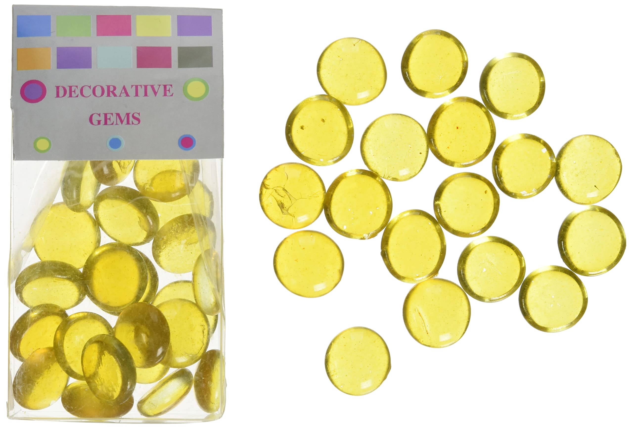 Glorex Glass Pebbles 200g, 20 mm, Yellow, 12 x 6 x 4.5 cm