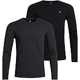 Lucky Brand Mens Long Sleeve Tee Shirts - 2 Pack Soft Cotton Blend Long Sleeve Shirts for Men Lightweight Tag Free Tee Shirts