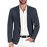 COOFANDY Mens Casual Sport Coat Blazer Two Buttons Knit Lightweight Suit Jackets