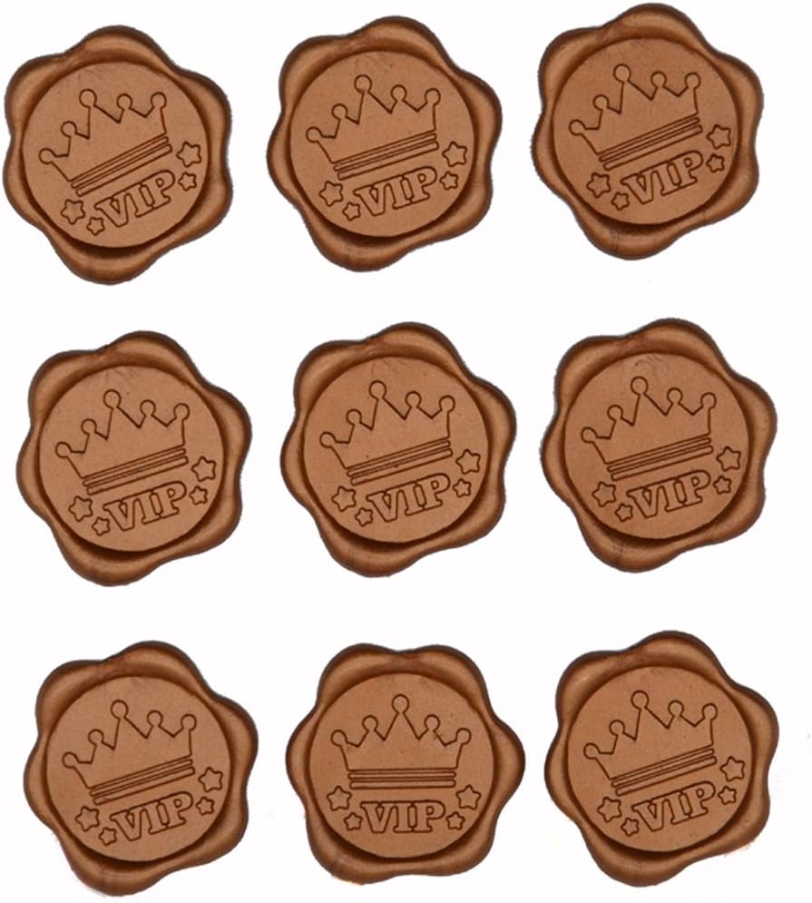 Self Adhesive Wax Seal Sticker Crown VIP Sealing Wax Stickers for Envelope Décor Coffee
