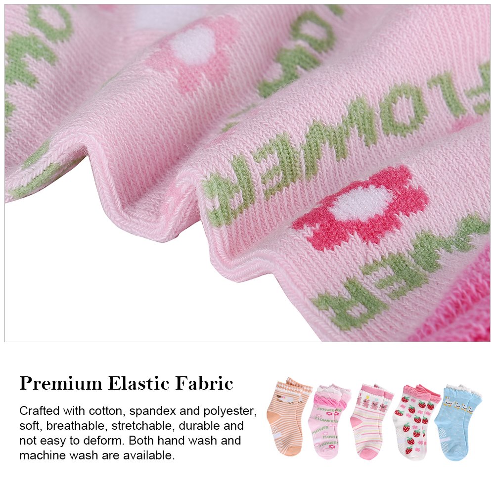 VBIGER 5/6/10 Pairs Toddler Boys and Girls Winter Socks Thick Warm Thermal Socks Cotton Socks Anti-Slip Grip Floor Stockings,Aged 0-5