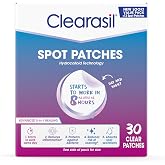 Clearasil Day and Night Spot Patches, Advanced Healing Hydrocolloid Acne Pimple Treatment, Blemish Spot Stickers for Face, 30 Count