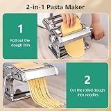 YASHE 3-in-1 Pasta Maker with Cleaning Kit Adjustable Thickness 7 Settings view 2