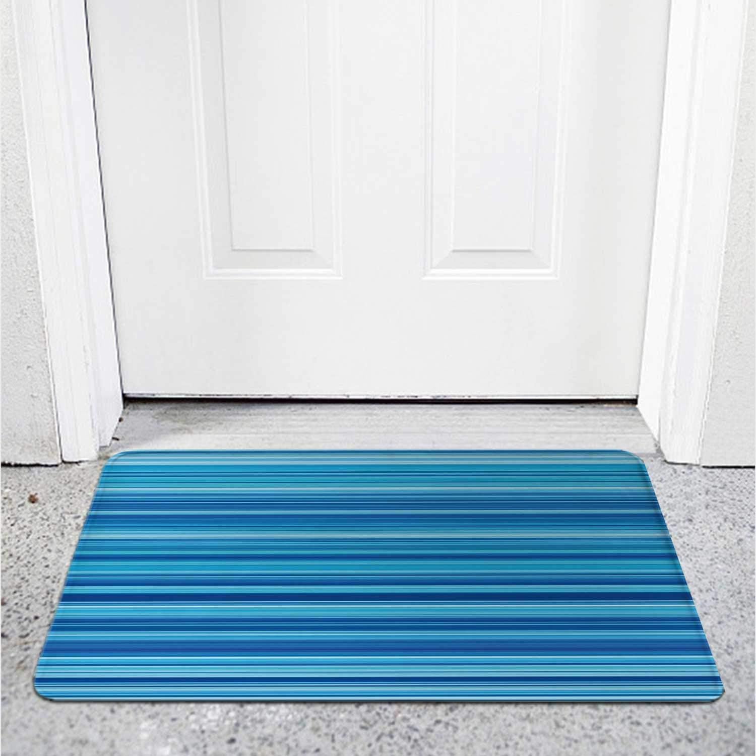Amazon.com: Colorful Blue, Rug Kitchen Rug Horizontal Striped Pattern