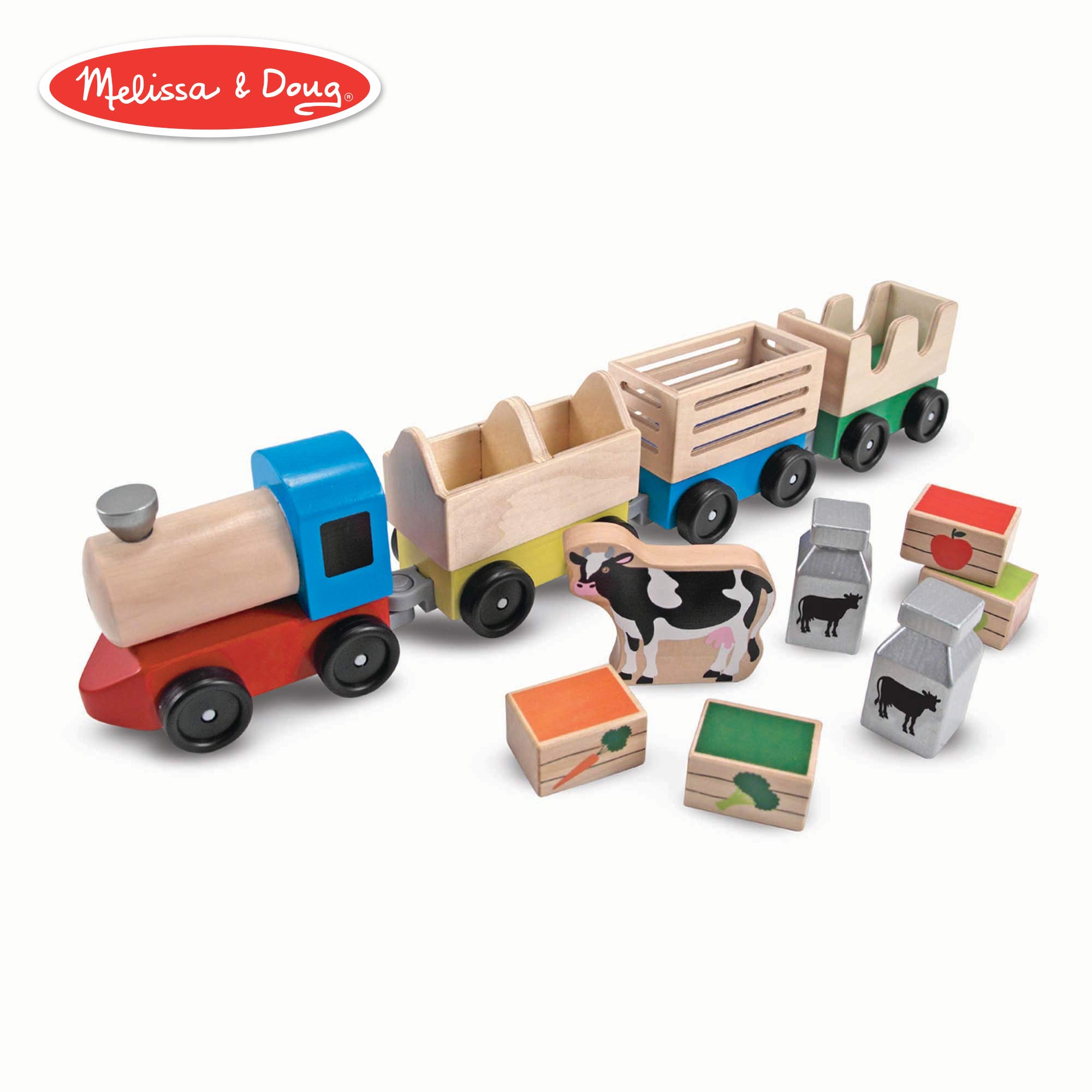 melissa and doug wooden town and vehicles play set