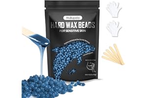 Makupala Hard Wax Beads for Sensitive Skin, 272g Unscented Waxing Beads at Home for Brazilian Waxing Women Men, Professional Wax Beans Hair Removal for Body, Bikini, Legs, Facial, Easy Use, Blue