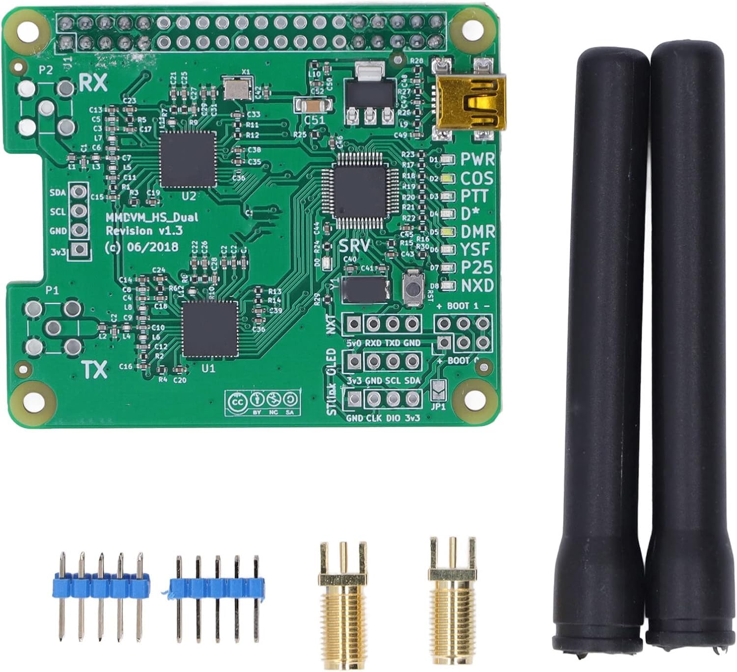 32 Bit ARM Processor Onboard MMDVM Hotspot Board Duplex 2 Antenna Kit Support P25 D Star Support 3D Printing for Revision 1.3