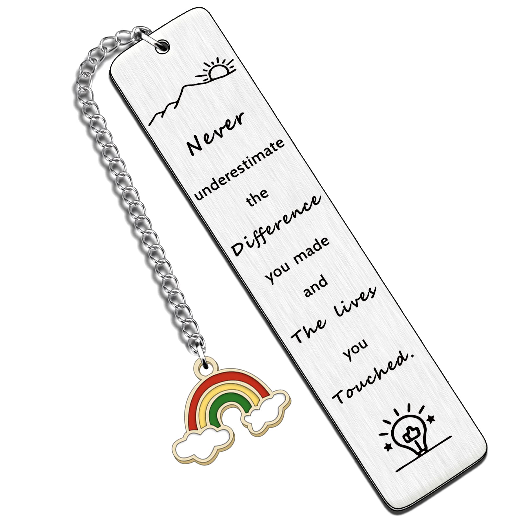HULALA Never Underestimate The Difference You Made Bookmark Thank You Gifts for Women Men Teacher Coach Nurse Appreciation Gifts for Colleague Boss Leader Retirement Farewell Going Away