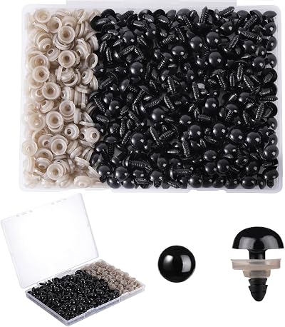 MUCUNNIA 200pcs 12mm Safety Eyes with Washers for Amigurumi Crochet Dolls