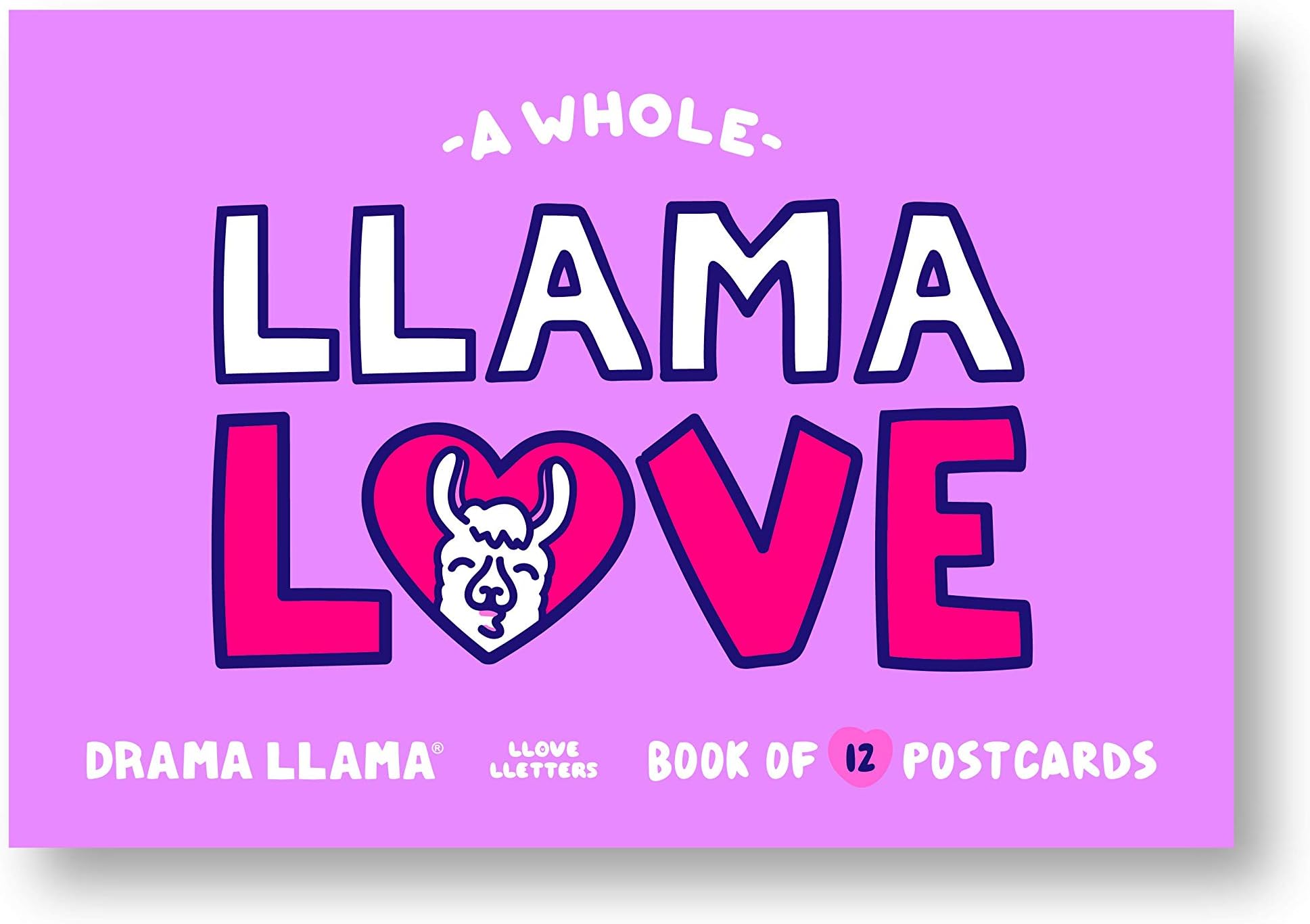 Drama Llama Valentine's Day Postcard Book - Set of 12 - A Whole Llama Love | Valentine's Greeting Cards | Llama Stationery | Llama Llama Book | I Love You Cards | Kids Valentine's Set