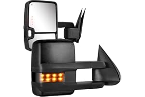 Sanooer Towing Mirrors for 2003-2007 Chevy Silverado Suburban Avalanche Tahoe GMC Sierra Yukon Escalade with Power Glass Turn Signal Light Backup Lamp Heated Extendable Pair Set