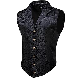 Barry.Wang Black Victorian Vest Loki Men Costume