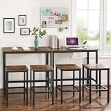 VASAGLE Bar Table Narrow Rectangular 100x40x90 cm Industrial Rustic view 4