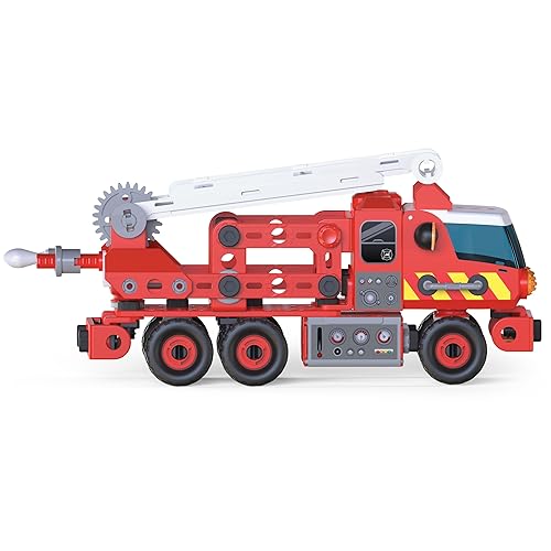 MECCANO Fire Truck Toy Model Car Kit (152 pcs): Battery-Powered