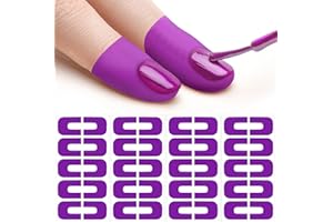 VARMDUKKE 40pcs Nail Polish Protector for Fingers, U Shape Latex Nail Polish Barrier, Peel Off Skin Cuticle Protector, Purple Nail Guard Tape for Nail Stickers, Painting, Manicure (4 Sheets)