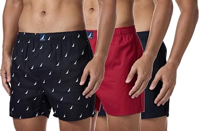 - Paquete de 3 Calzoncillos Tipo bóxer de algodón para Hombre, Negro Rojo/Velas Negro, Talla M