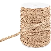 AHANDMAKER 22.5 Yards Flat Braided Leather Cord, 7mm Faux Suede Jewelry Craft Cord, Leather String Cord for Bracelets, Necklaces, Beading Jewelry Making, DIY Crafts and Home Decor (Tan)
