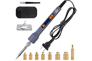 LDMDSZ 60W Digital Soldering Iron Heat Set Insert Tool Kit, Adjustable Temp 180-500℃ LCD Display, Extra Heat-Set Insert Tips, Threaded Inserts for Plastic & 3D Printing, Brass Inserts Hardware Set