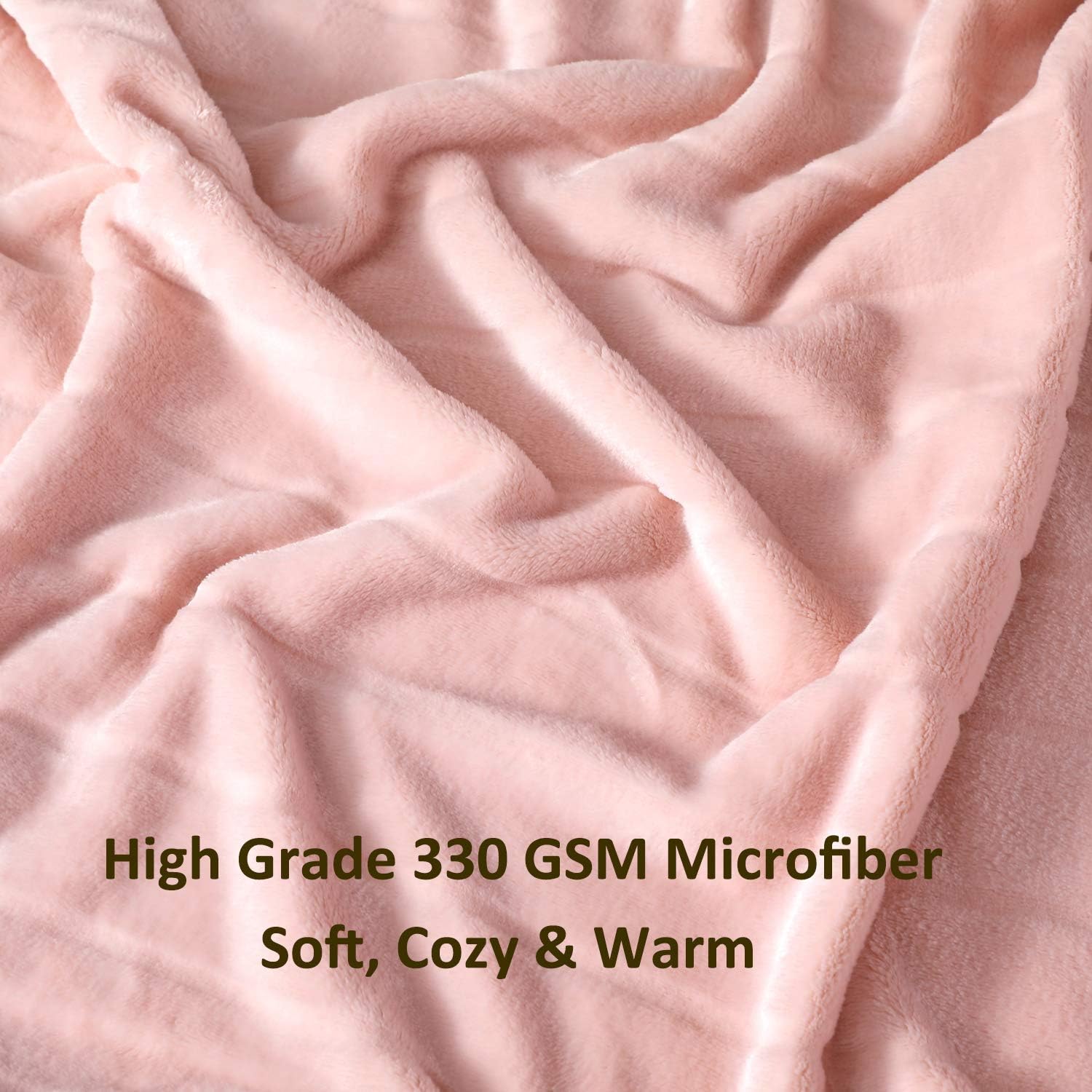 Bertte Throw Blanket Super Soft Cozy Warm Blanket 330 GSM Lightweight Luxury Fleece Blanket for Bed Couch- 50"x 60", Pink: Home & Kitchen