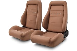 ModifyStreet Universal Chocolate Brown PVC OBS Style With Studded Details Seats Pair W/Slider