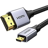 UGREEN Micro HDMI to HDMI Cable 6ft, HDMI to Micro HDMI Cable Supports 4K 60HZ, 3D, Ethernet and Audio Return, Cord for Actio