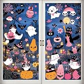 Wothfav 105PCS Halloween Window Clings, Pumpkin &amp; Bat Classic Halloween Designs | PVC Double Sided Halloween Window Decals, Removable No Residue, Halloween Decor for Home &amp; Parties