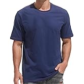 VEIISAR Men's Heavy Weight Crew Neck T-Shirt - Mens Premium 100 Cotton Thick Tees Pre Shrunk