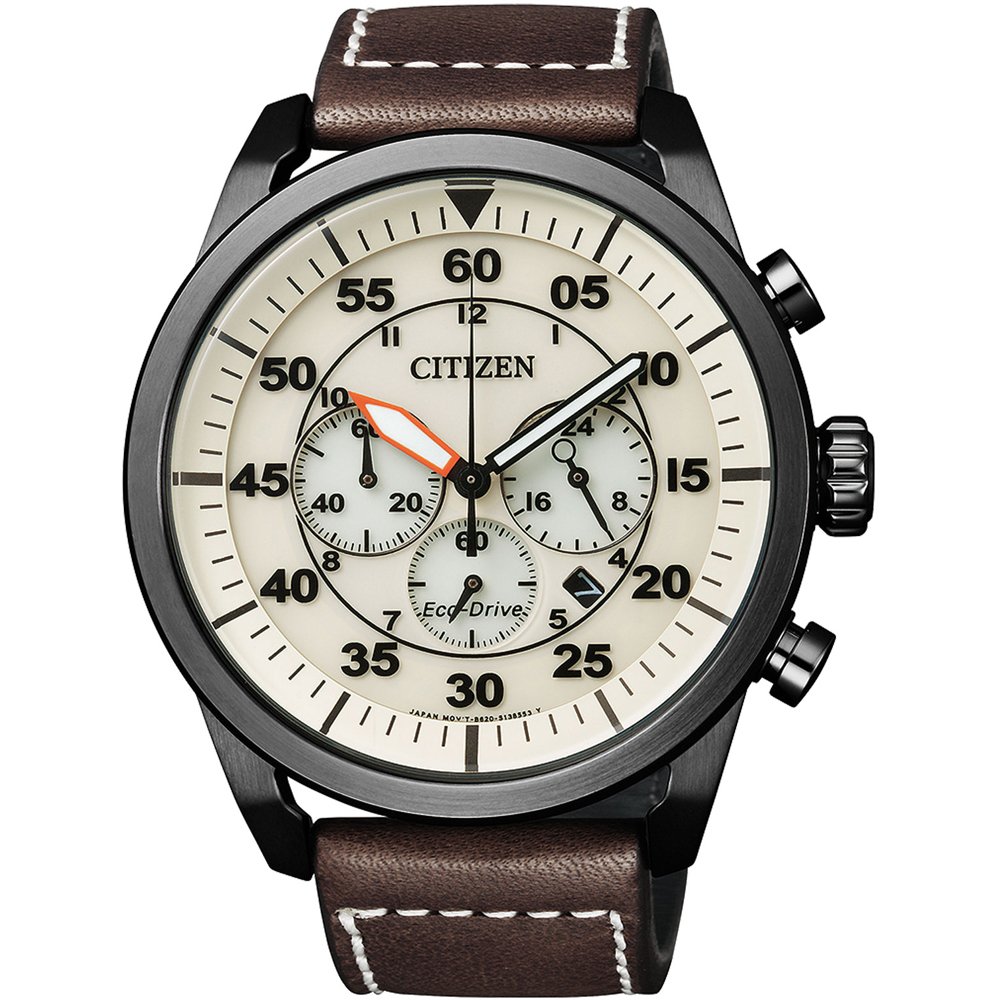 Citizen Men's Chronograph Eco-Drive Watch with a Leather Band