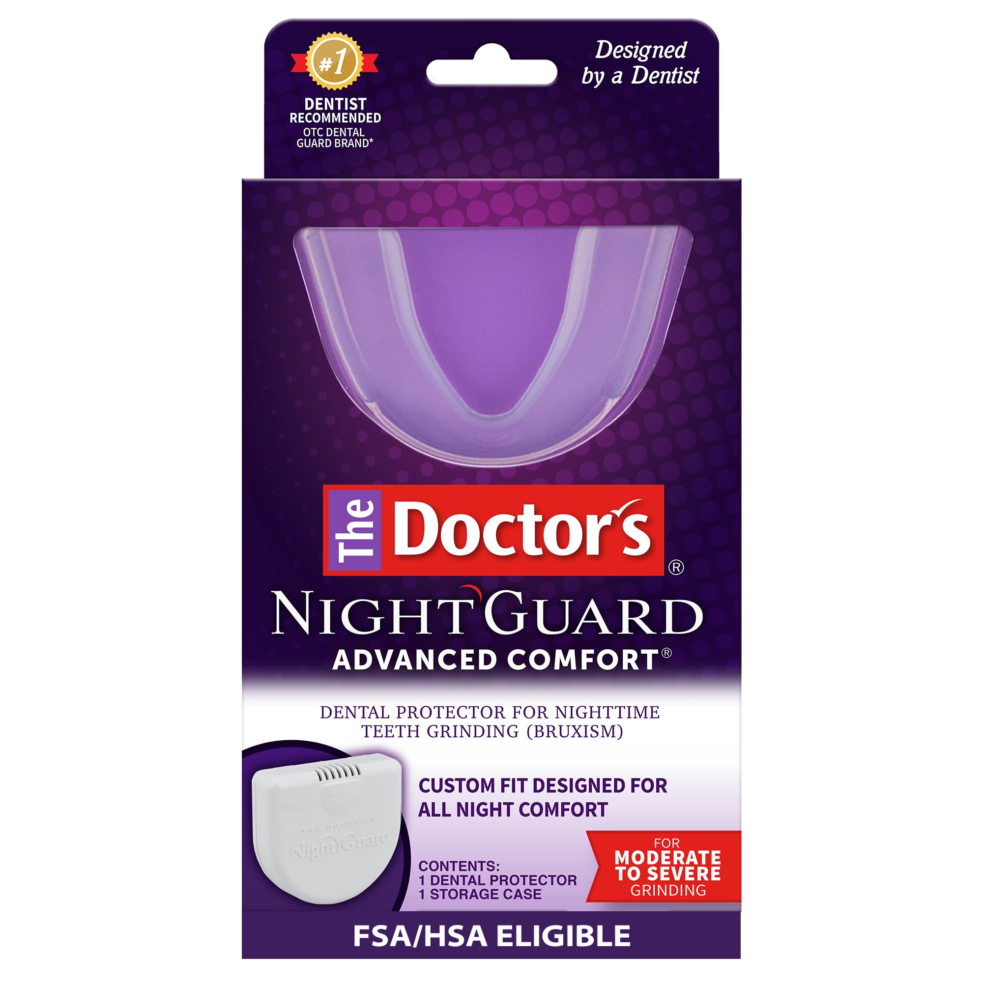Photo 1 of The Doctor’s NightGuard Mouth Guard for Grinding Teeth at Night, Includes Storage Case, Pack of 1