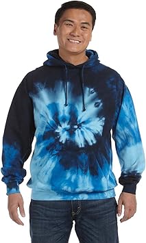 blue tie dye hoodie mens