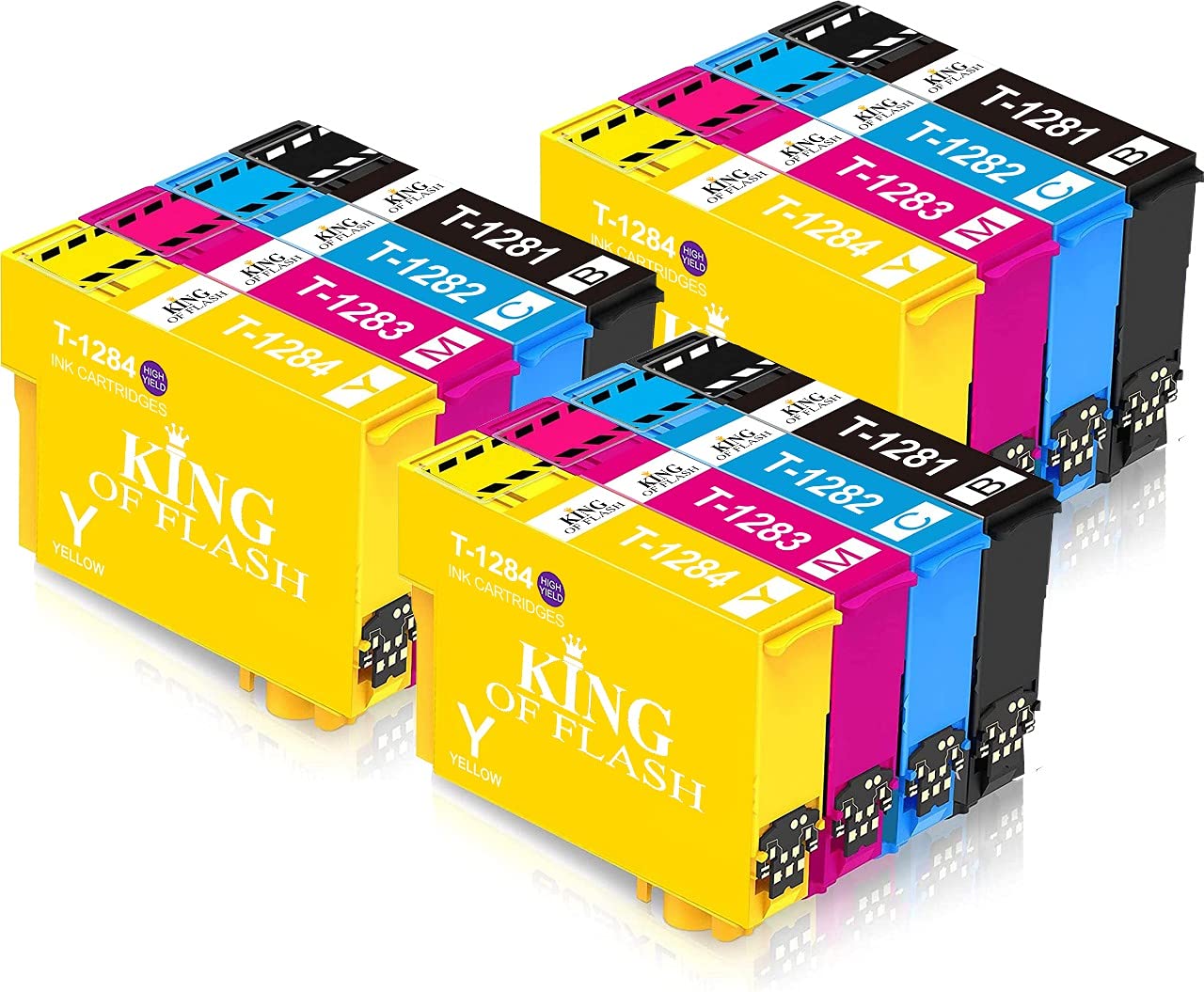 3 Sets of 4 Compatible Printer Ink Cartridges For T1285-3 x Cyan, 3 x Magenta, 3 x Yellow, 3 x Black S22,SX125, SX130, SX445, SX420W, SX425W, OFFICE BX305F, BX305FW