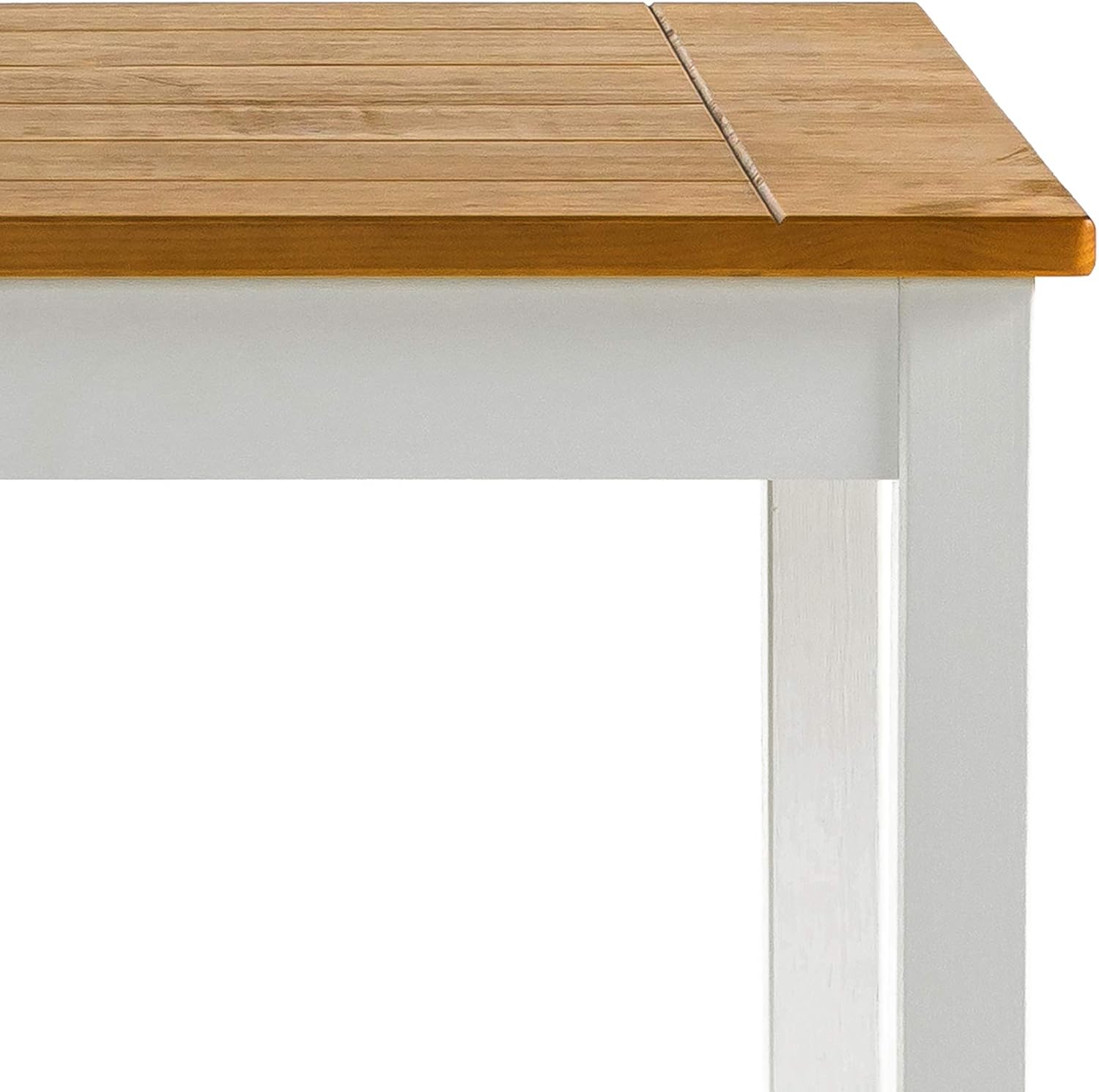Zinus Becky Farmhouse Square Wood Dining Table: Furniture & Decor