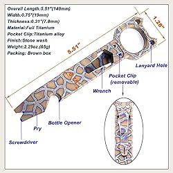 Twosun Titanium Pry Bar EDC Pry Tool Bottle Opener