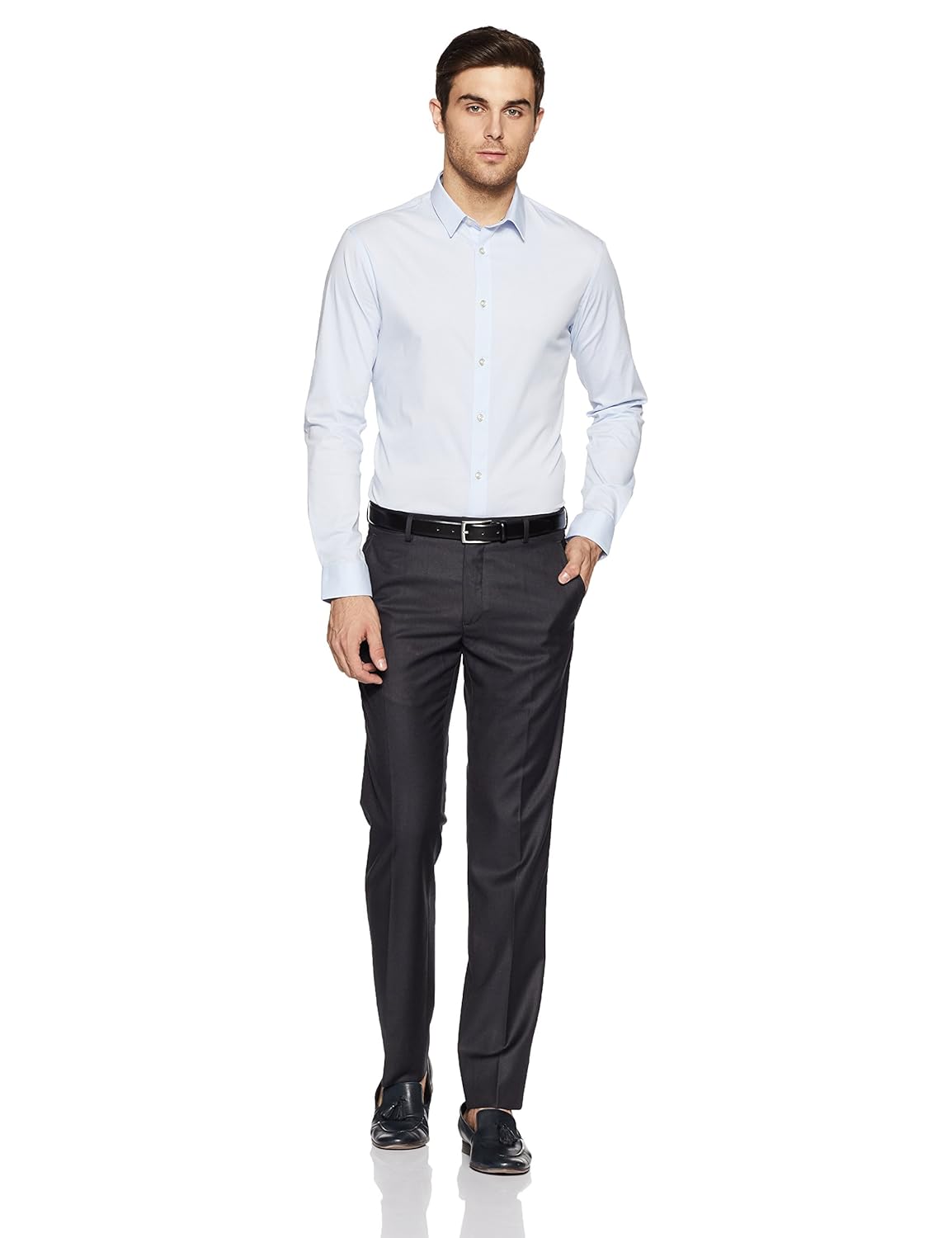 van heusen men's slim fit formal trousers