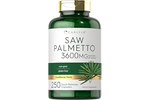 Carlyle Saw Palmetto for Men and Women | 3600 mg | 250 Capsules | Herb Extract Supplement | Serenoa Repens | Non-GMO and Gluten Free