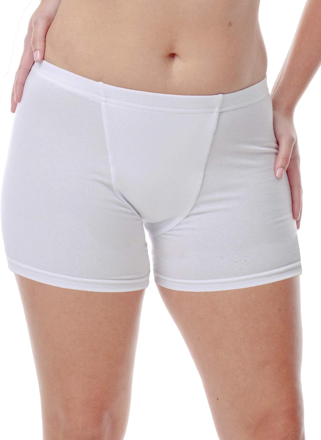 Vulvar Varicosity and Prolapse Support Brief with Groin Compression Bands White Medium