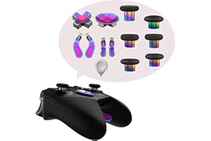 EASEGMER Metal Thumbsticks Replacement Parts for Xbox One Elite Controller Series 2, Accessory Kits for Xbox Series 2 Core, Includes 6 Magnetic Swap Joysticks, 4 Paddles, 2 D-Pads, 1 Adjustment Tool(Gradient)