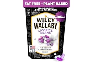 Wiley Wallaby 7.05 Ounce Classic Black Gourmet Australian Style Soft & Chewy Licorice Candy Bean, 1 Pack