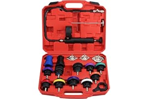 Handor 18pcs Radiator Pressure Tester Kit Water Tank Adapter Auto Coolant Vacuum Purge Head Gasket Cooling System Car Leak Tester Detector Tool